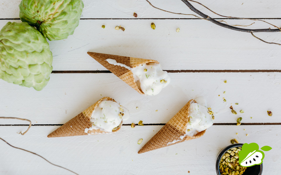 Custard Apple Lime Ice-Cream 