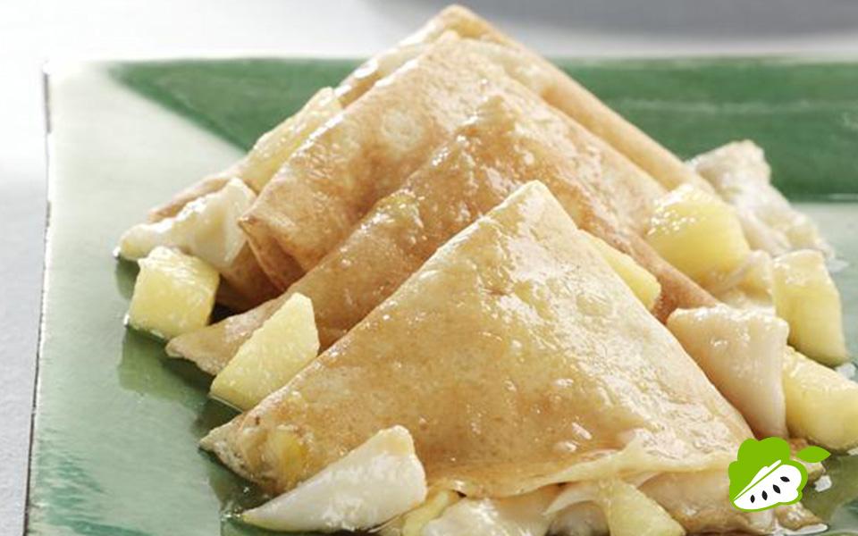 Custard Apple Pineapple Crepes