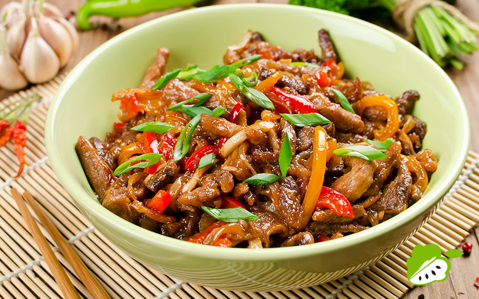 Stir Fry Pork and Custard Apple
